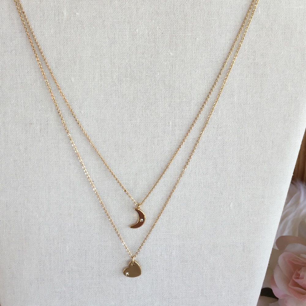 Moon 🌙 and ❤️ Heart Necklace